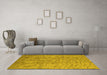 Machine Washable Solid Yellow Modern Rug in a Living Room, wshurb1176yw