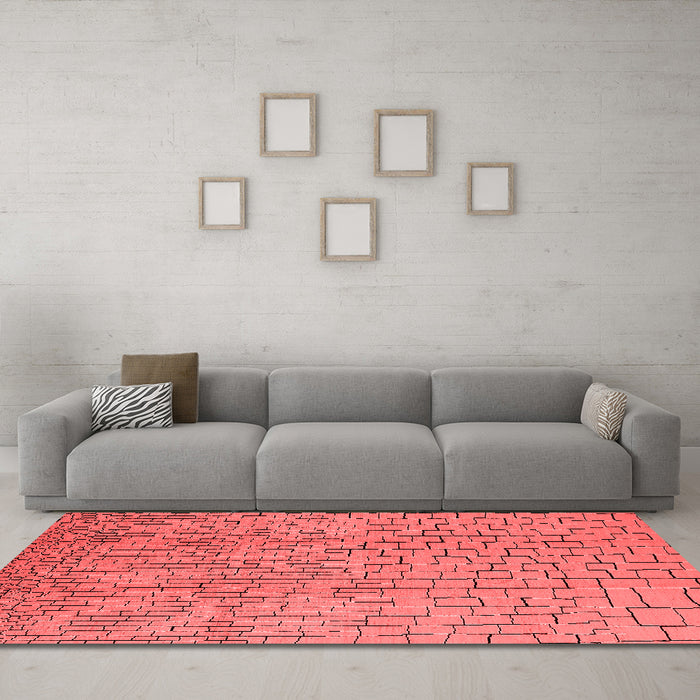 Modern Red Washable Rugs