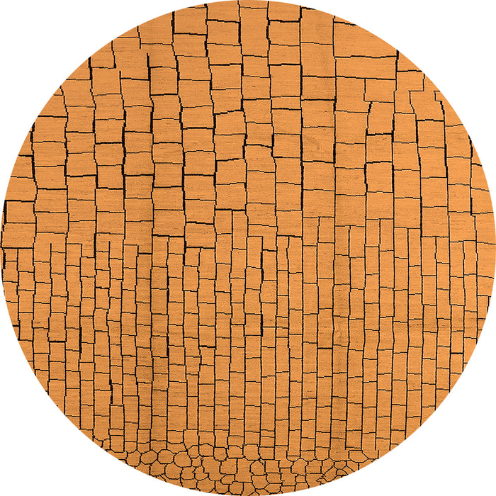 Round Solid Orange Modern Rug, urb1176org