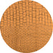 Round Solid Orange Modern Rug, urb1176org