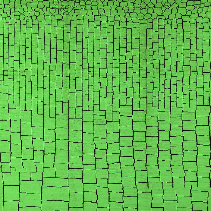 Square Machine Washable Solid Green Modern Area Rugs, wshurb1176grn