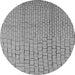 Round Solid Gray Modern Rug, urb1176gry