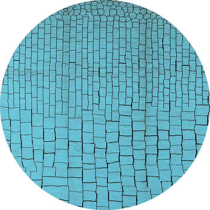 Round Machine Washable Solid Light Blue Modern Rug, wshurb1176lblu