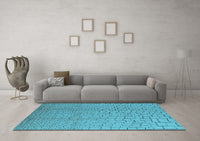 Machine Washable Solid Light Blue Modern Rug, wshurb1176lblu