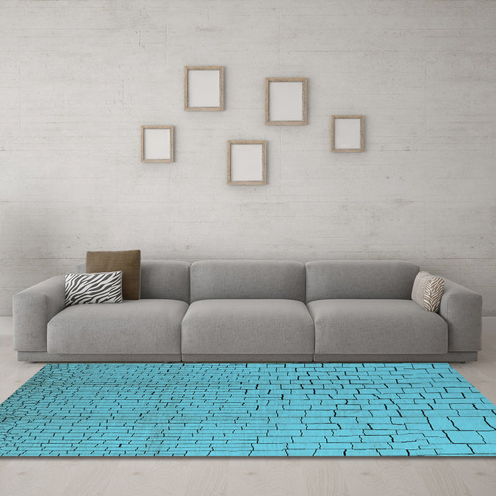 Machine Washable Solid Light Blue Modern Rug in a Living Room, wshurb1176lblu