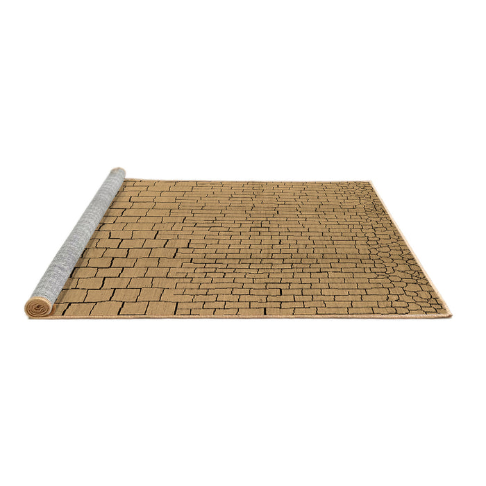 Sideview of Machine Washable Solid Brown Modern Rug, wshurb1176brn