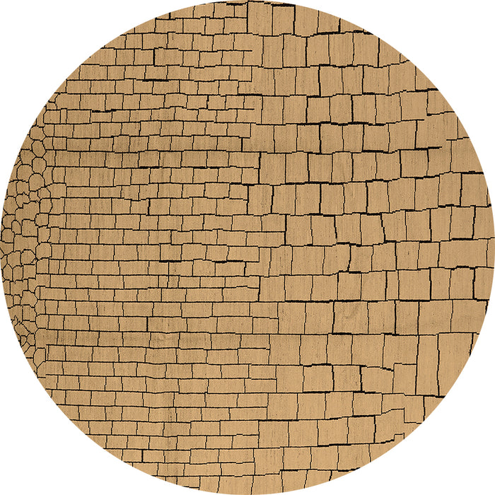 Round Machine Washable Solid Brown Modern Rug, wshurb1176brn