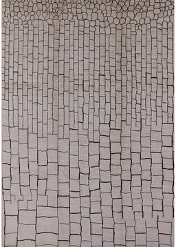 Mid-Century Modern Silver Pink Solid Rug, urb1176