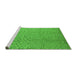Sideview of Machine Washable Solid Green Modern Area Rugs, wshurb1176grn
