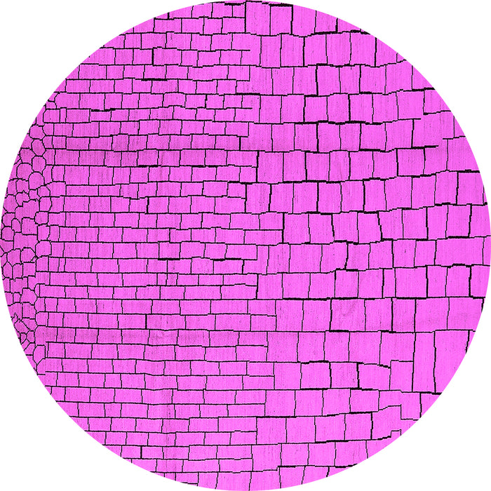 Round Machine Washable Solid Pink Modern Rug, wshurb1176pnk