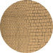 Round Solid Brown Modern Rug, urb1176brn