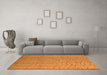 Machine Washable Solid Orange Modern Area Rugs in a Living Room, wshurb1176org