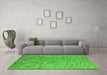 Machine Washable Solid Green Modern Area Rugs in a Living Room,, wshurb1176grn