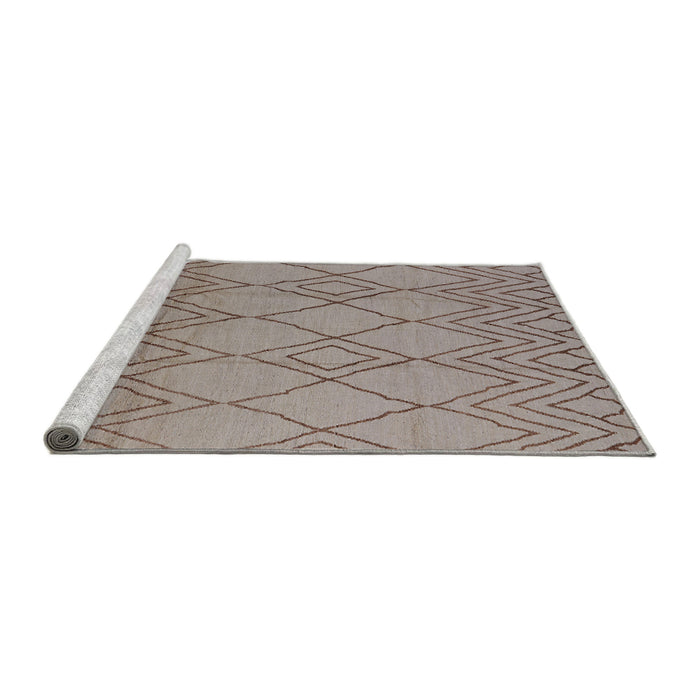 Sideview of Machine Washable Industrial Modern Dark Almond Brown Rug, wshurb1177
