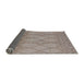 Sideview of Mid-Century Modern Dark Almond Brown Solid Rug, urb1177