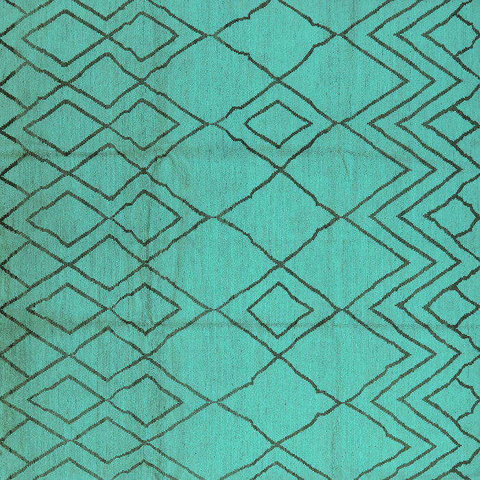 Square Machine Washable Solid Turquoise Modern Area Rugs, wshurb1177turq