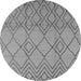 Round Solid Gray Modern Rug, urb1177gry