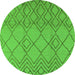 Round Solid Green Modern Rug, urb1177grn