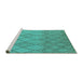 Sideview of Machine Washable Solid Turquoise Modern Area Rugs, wshurb1177turq