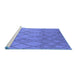 Sideview of Machine Washable Solid Blue Modern Rug, wshurb1177blu