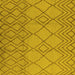 Square Machine Washable Solid Yellow Modern Rug, wshurb1177yw