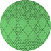 Round Solid Emerald Green Modern Rug, urb1177emgrn