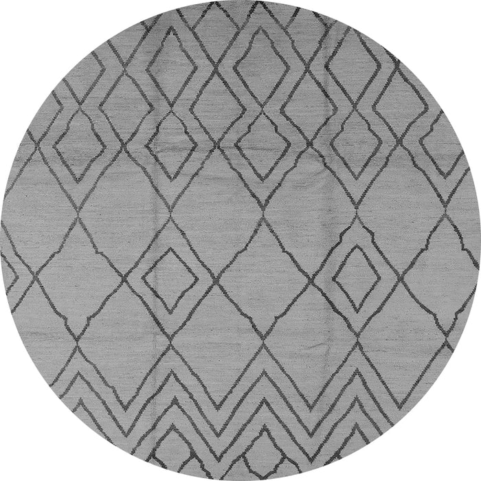 Round Machine Washable Solid Gray Modern Rug, wshurb1177gry
