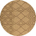 Round Solid Brown Modern Rug, urb1177brn