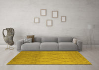 Machine Washable Solid Yellow Modern Rug, wshurb1177yw