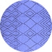 Round Solid Blue Modern Rug, urb1177blu