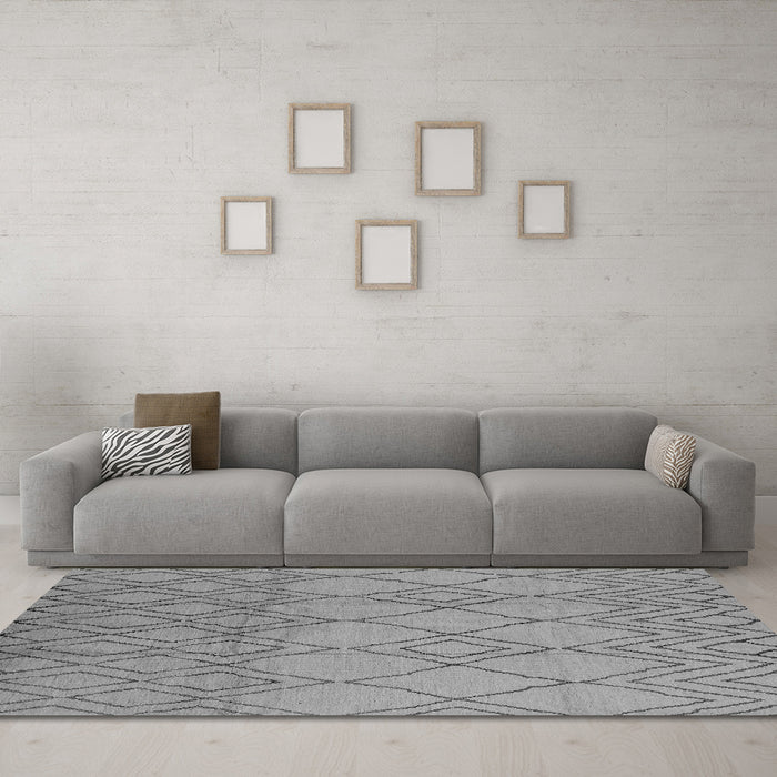 Machine Washable Solid Gray Modern Rug in a Living Room,, wshurb1177gry