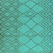 Square Solid Turquoise Modern Rug, urb1177turq