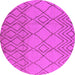 Round Machine Washable Solid Pink Modern Rug, wshurb1177pnk