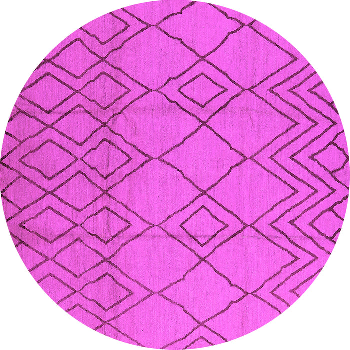 Round Solid Pink Modern Rug, urb1177pnk