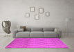 Machine Washable Solid Pink Modern Rug in a Living Room, wshurb1177pnk