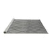 Sideview of Machine Washable Solid Gray Modern Rug, wshurb1177gry