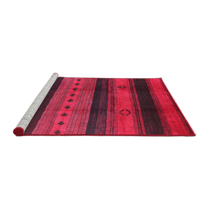 Sideview of Machine Washable Industrial Modern Bright Maroon Red Rug, wshurb1178