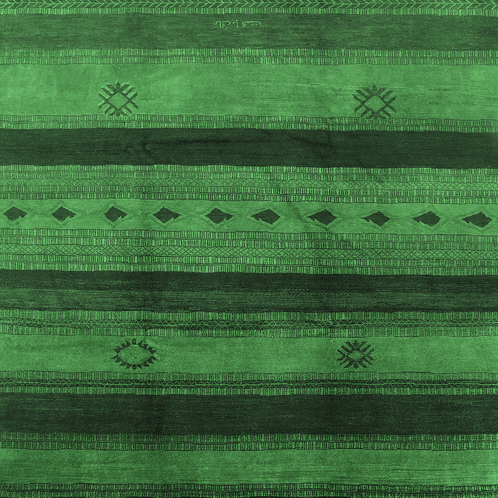 Square Machine Washable Solid Emerald Green Modern Area Rugs, wshurb1178emgrn