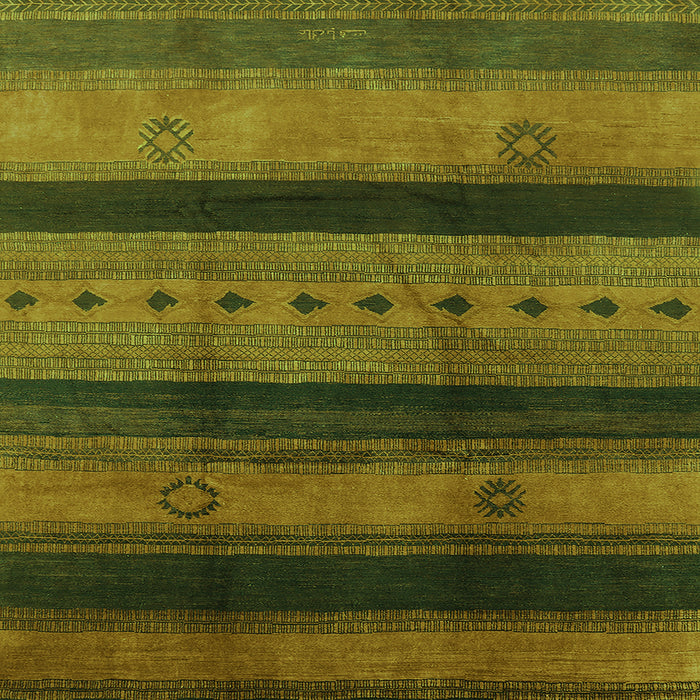 Square Machine Washable Solid Green Modern Area Rugs, wshurb1178grn