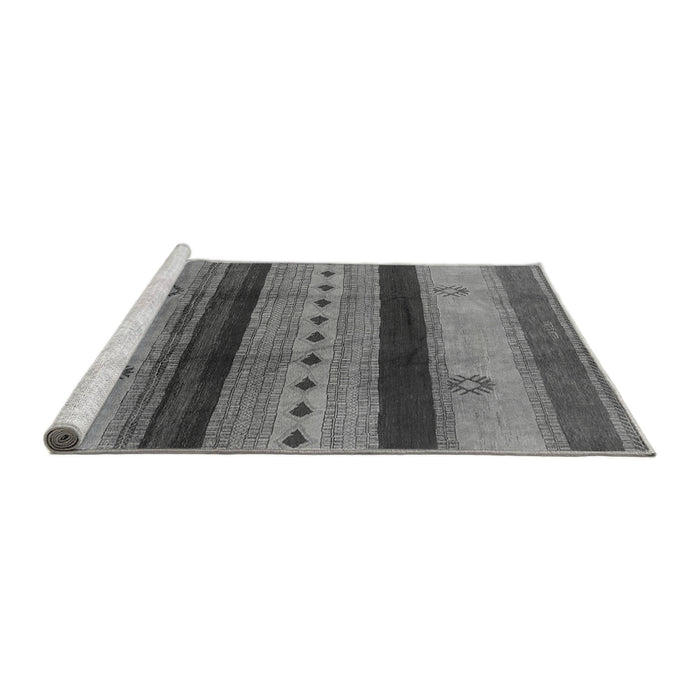 Sideview of Machine Washable Solid Gray Modern Rug, wshurb1178gry