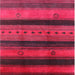 Square Mid-Century Modern Bright Maroon Red Solid Rug, urb1178