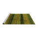 Sideview of Machine Washable Solid Green Modern Area Rugs, wshurb1178grn