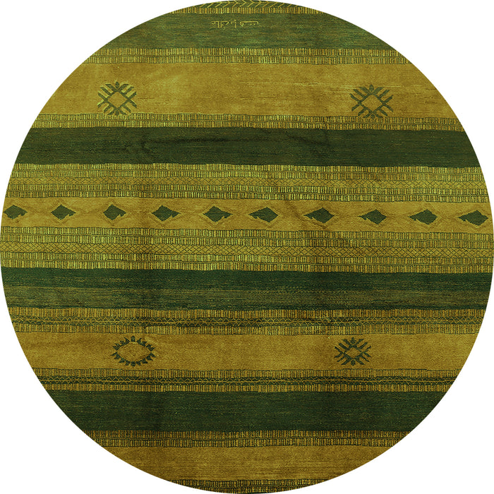 Round Solid Green Modern Rug, urb1178grn