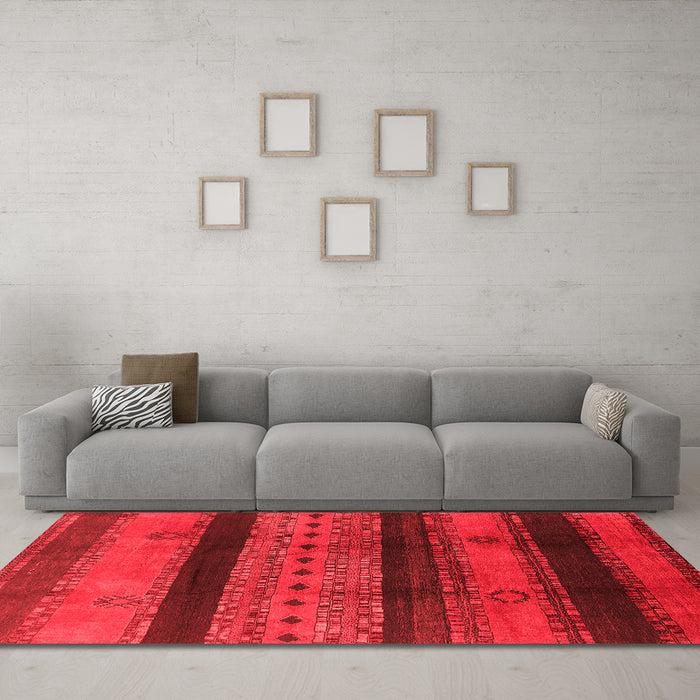 Modern Red Washable Rugs
