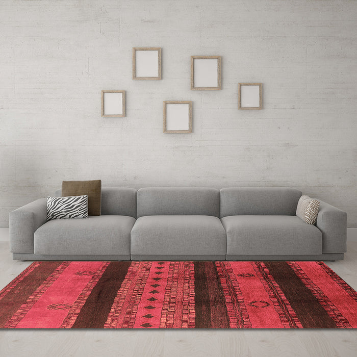 Machine Washable Solid Brown Modern Rug in a Living Room,, wshurb1178brn