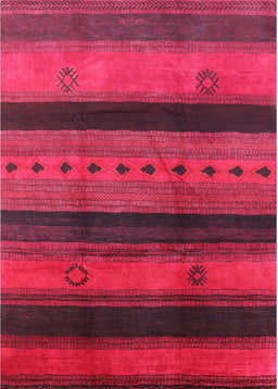 Machine Washable Industrial Modern Bright Maroon Red Rug, wshurb1178