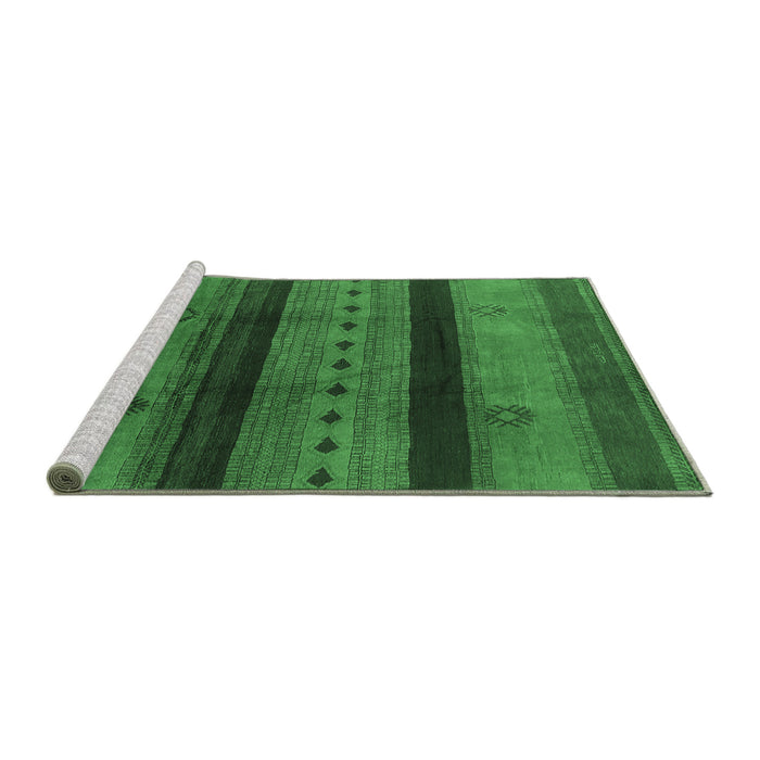 Sideview of Machine Washable Solid Emerald Green Modern Area Rugs, wshurb1178emgrn