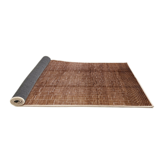 Sideview of Mid-Century Modern Mahogany Brown Solid Rug, urb1179