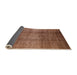 Sideview of Mid-Century Modern Mahogany Brown Solid Rug, urb1179