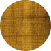 Round Solid Yellow Modern Rug, urb1179yw